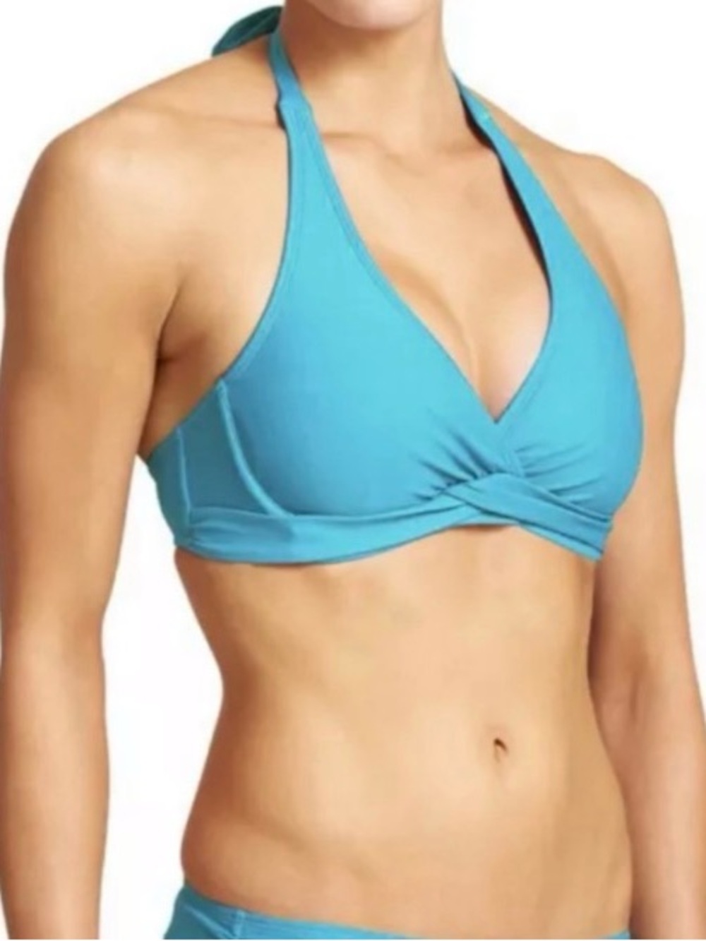Athleta halter bikini top w/twisted front 34 D/DD